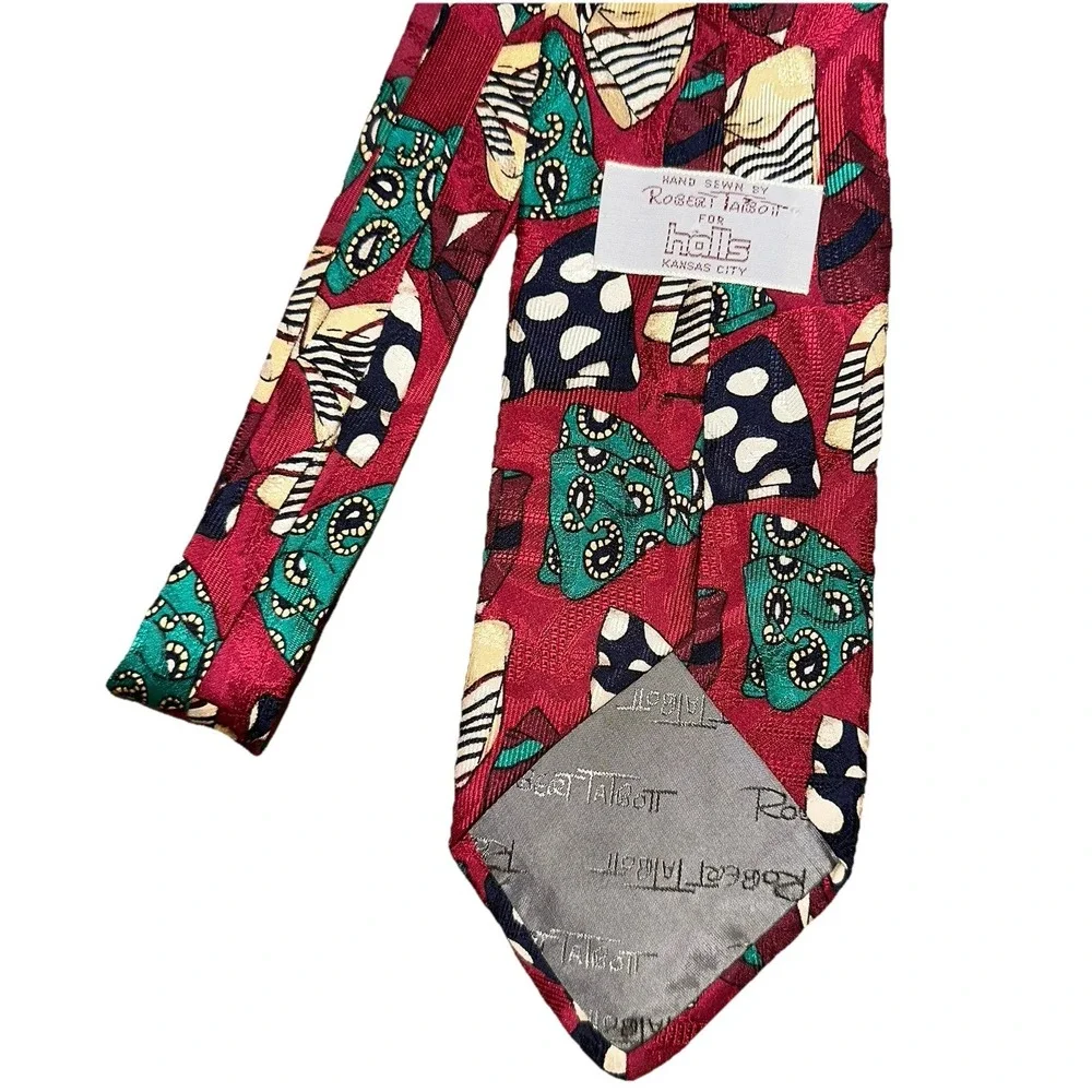Robert Talbott Hand Sewn Halls Kansas City Silk Men's Holiday Bow Print Neck Tie